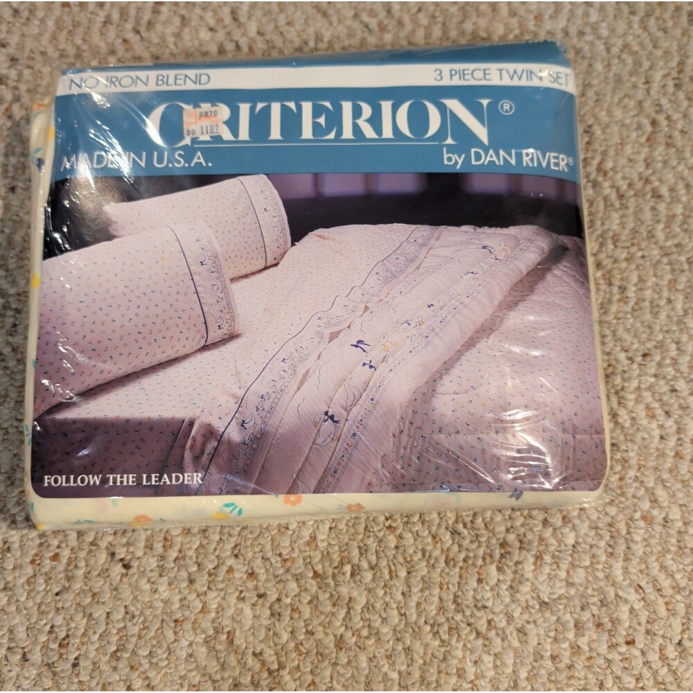 Vintage Criterion Dan River Follow the Leader Twin Sheet Set Goose Country
